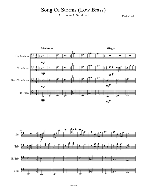 Song Of Storms(Low Brass)