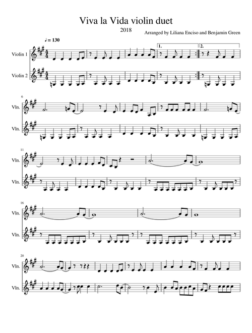 Viva la Vida violin duet