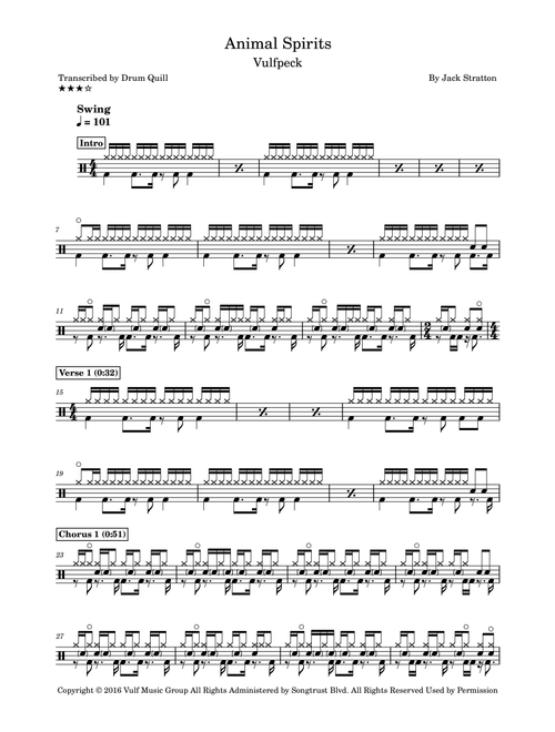 Animal Spirits (Arr. Drum Quill) - Vulfpeck (Drums)