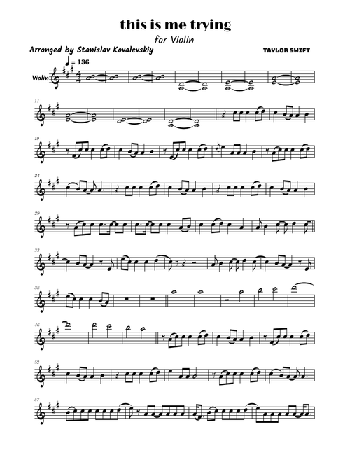 This Is Me Trying – Taylor Swift (Violin Cover by Stanislav Kovalevskiy)