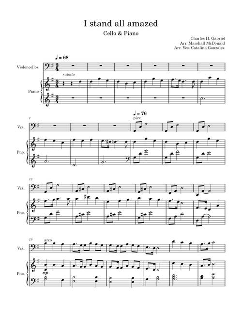 I Stand All Amazed  (cello and piano)