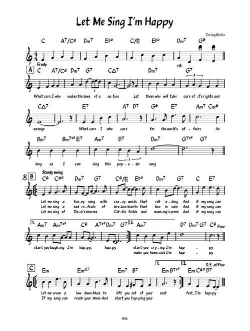 Let Me Sing I'm Happy - Irving Berlin
