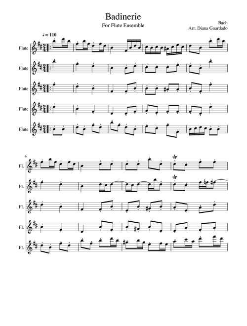 Badinerie for flute ensemble
