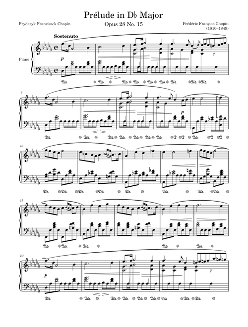 Prélude Opus 28 No. 15 in D♭ Major – Chopin