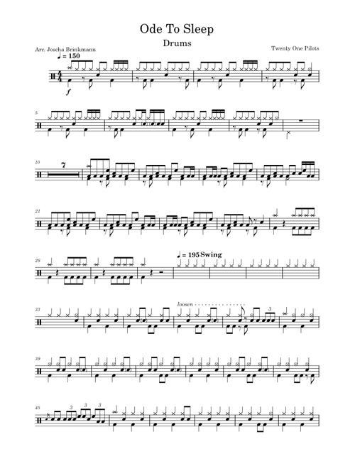 Ode to sleep – Twenty One Pilots - Drums
