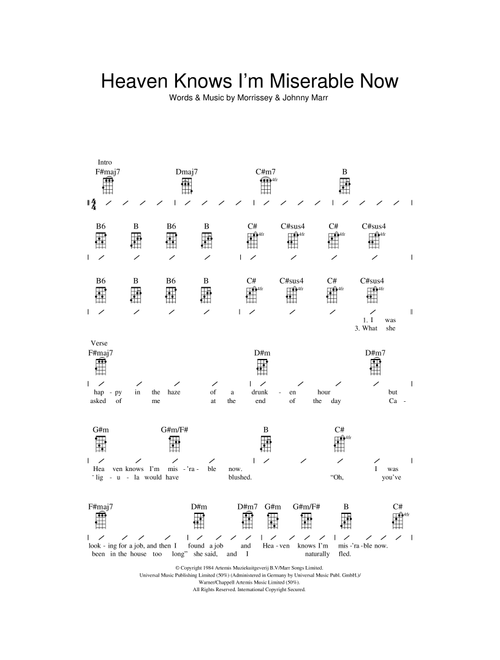 Heaven Knows I'm Miserable Now - The Smiths (Ukulele Chords-Lyrics)