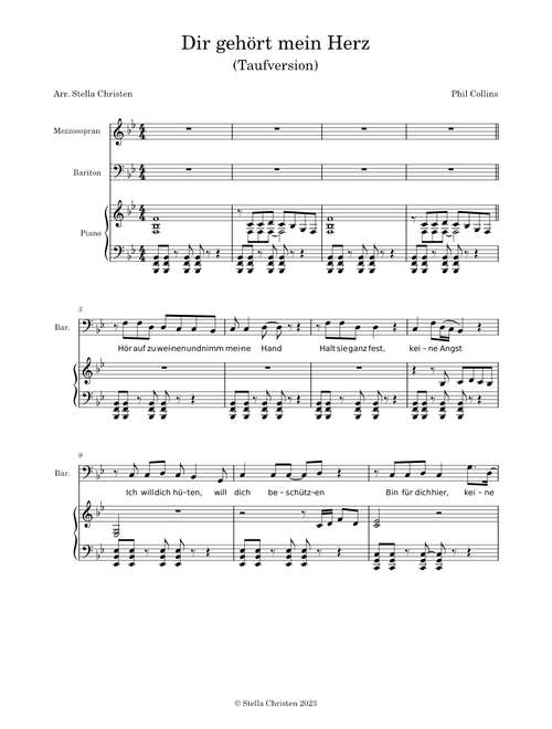 Dir gehoert mein herz – Gregor Meyle Dir gehört mein Herz (Taufversion) leichtes Duett