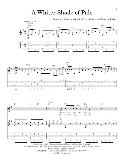 A Whiter Shade Of Pale - Procol Harum (Solo Guitar)