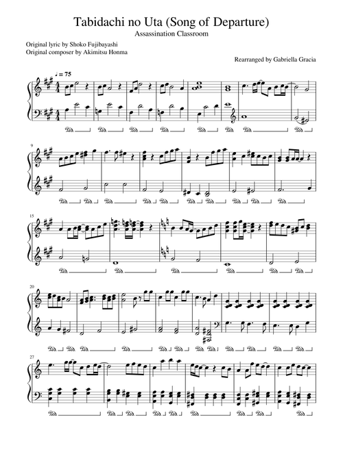 Tabidachi no Uta / Song of Departure  - Solo Piano