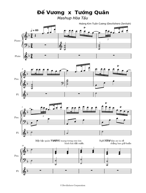 Đế Vương Mashup Tướng Quân - Hoàng Kim Tuấn Cương - Hòa Tấu Piano + Flute