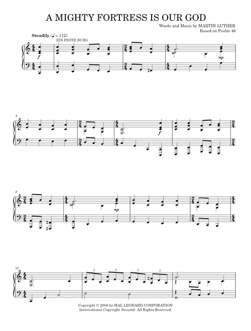 A mighty fortress is our god - Martin Luther (Piano Solo)