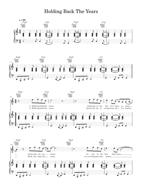 Holding back the years - Simply Red (Piano-Voice)