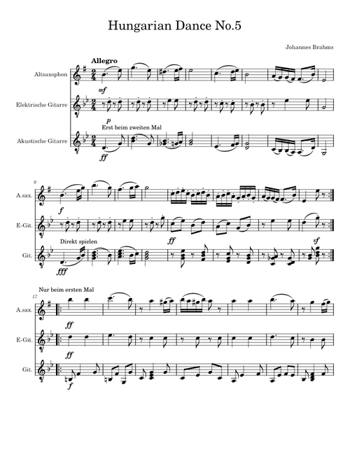 Brahms Hungarian Dance No.5 – Johannes Brahms