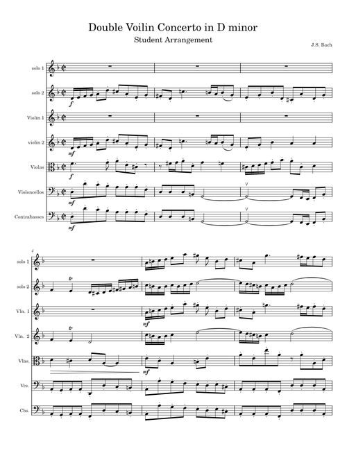 Double Violin Concerto in D Minor – Johann Sebastian Bach Bach Double Violin Concerto finished