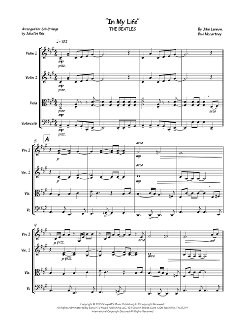 In My Life (Arr. Julia Dos Reis) - The Beatles (String Quartet)