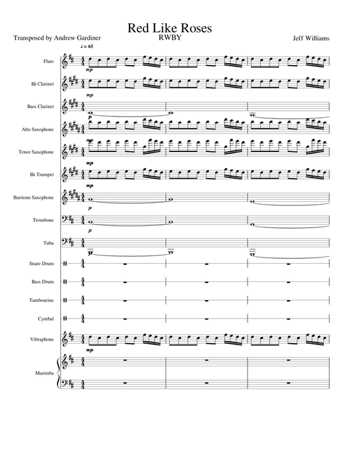 Red Like Roses Concert Band RWBY