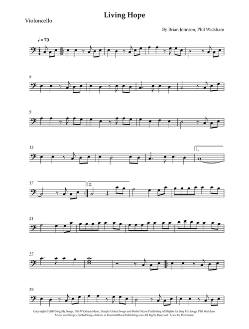 Living Hope (Arr. Wesley S. SIlva) - Phil Wickham (Cello Solo)