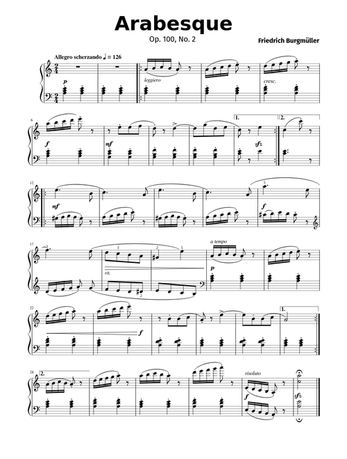 Burgmller Arabesque - Op. 100 No. 2