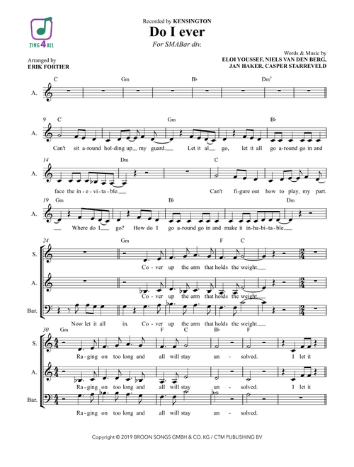 Do I Ever (Arr. Erik Fortier) - Kensington (Choral, 4-Part)