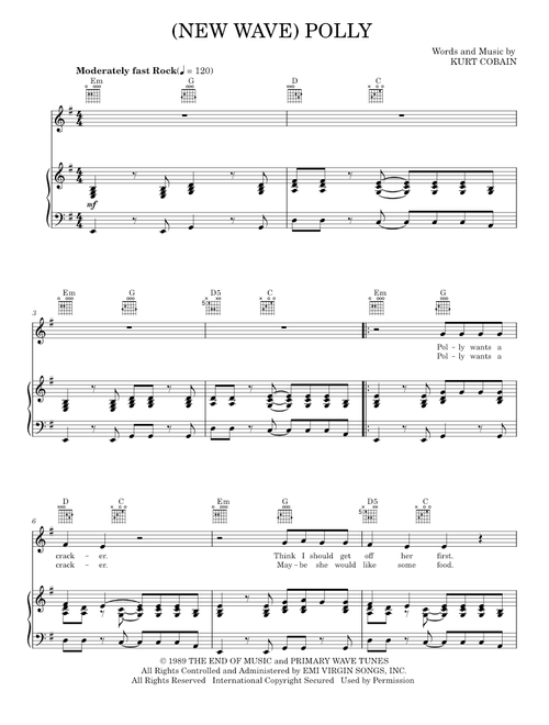 Polly - Nirvana (Piano-Vocal-Guitar)