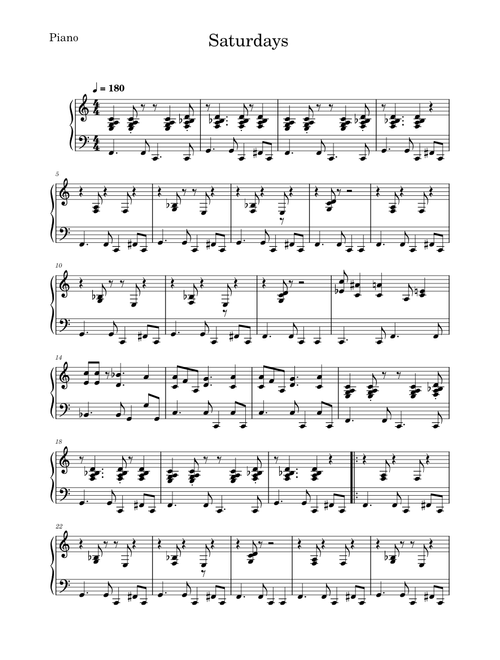Saturdays-Piano