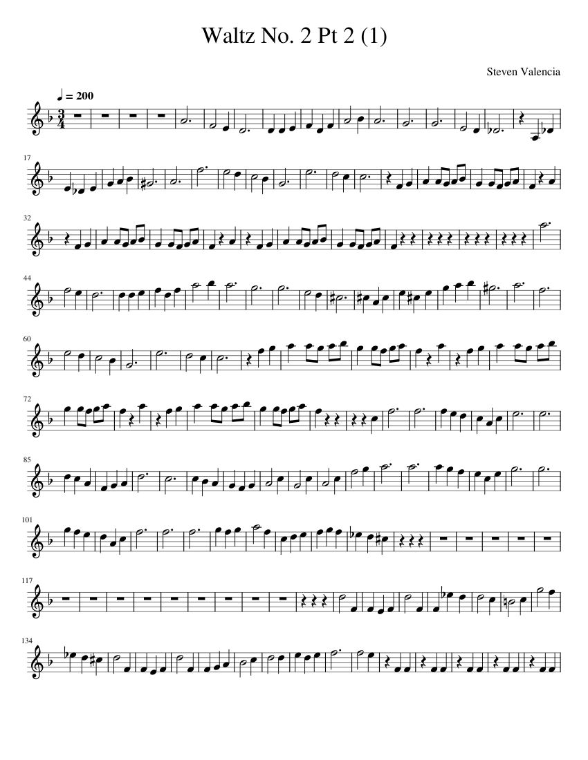 Waltz no. 2 Dmitri Shostakovich Waltz No. 2 Pt 2 1 Sheet music for