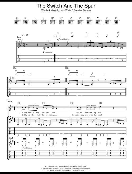 The Switch And The Spur - The Raconteurs (Guitar Tab)