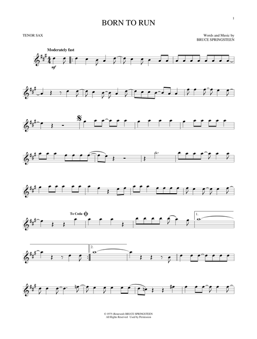 Born To Run - Bruce Springsteen (Tenor Sax Solo)