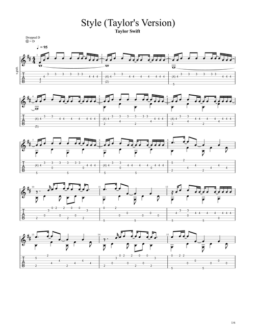 Style (Arr. Chris Richter) - Taylor Swift (Solo Guitar)