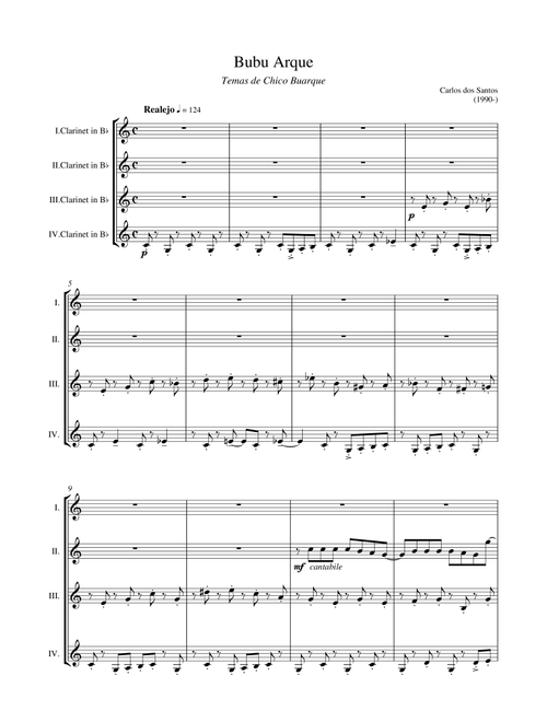 A Banda (Arr. Carlos dos Santos) - Francisco Buarque De Hollanda (Clarinet Solo)