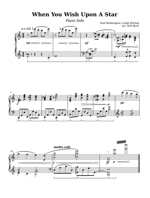 When You Wish Upon A Star (Disney Intro Theme) Piano Solo