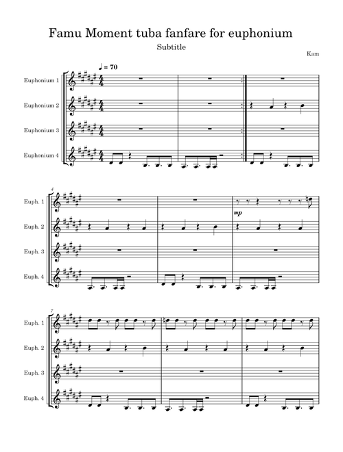 Famu Moment tuba fanfare for euphonium – Kam.DaEupho