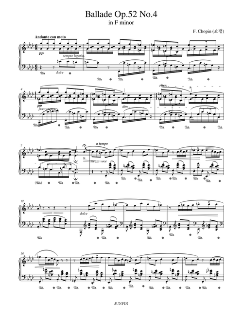 Ballade Op.52 No.4 in F minor - Chopin