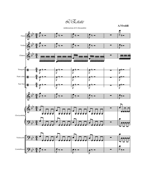 Summer (Arr. Ester Alessandrini) - Vivaldi Antonio (Small Ensemble)