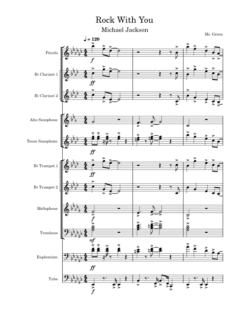 Rock With You by Michael Jackson Sheet Music for Trombone