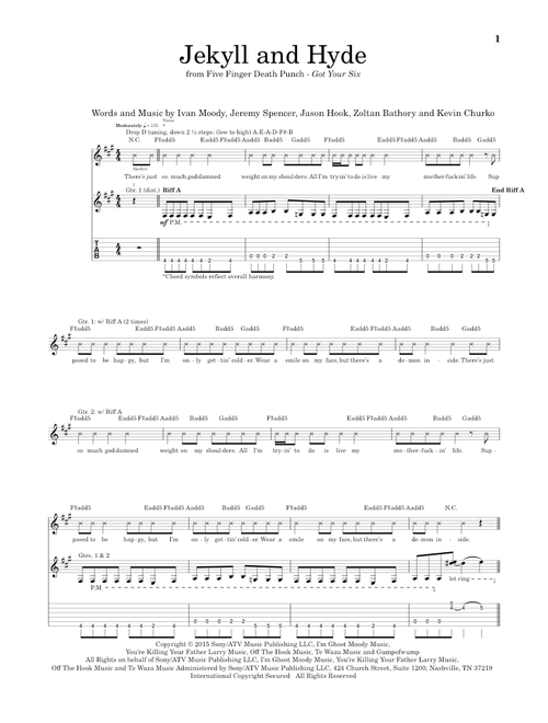 Jekyll And Hyde - Five Finger Death Punch (Guitar Tab)