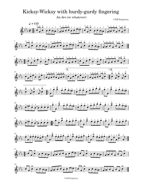 Kicksy-Wicksy (hurdy-gurdy fingering)