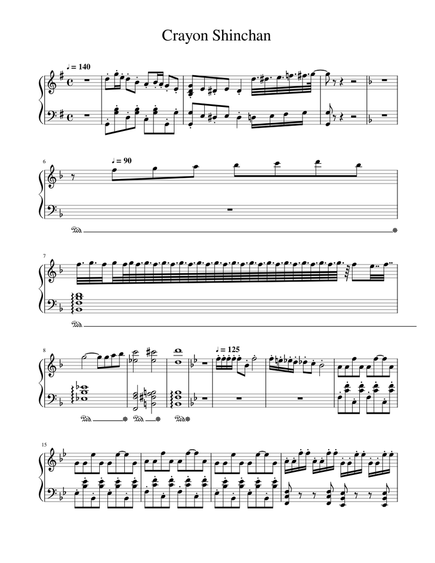 【返品?交換対象商品】 Piano for music Sheet Shinchan Crayon (Solo) Musescore.com | その他