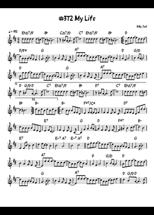 My Life (Lead sheet with accompaniment ) Sheet Music with Chords