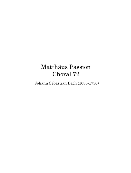 Chorale – Johann Sebastian Bach