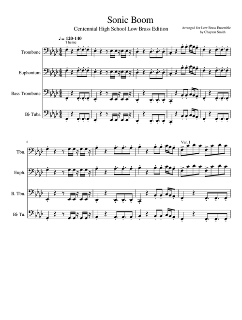 Sonic Boom CHS Low Brass Arrangement