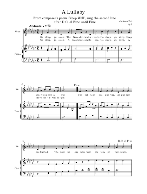 A Lullaby | Own Composition op.2 – jacksonbai70