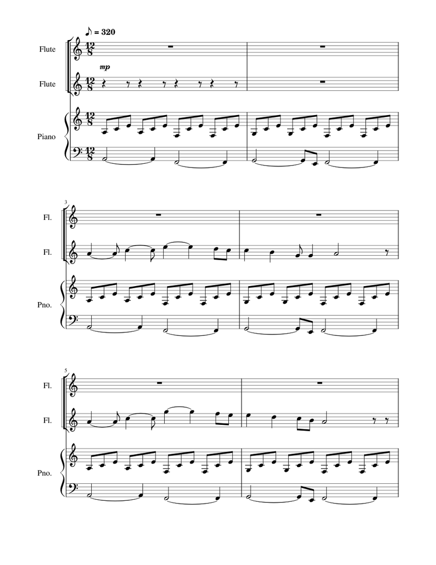 composition Sheet music for Piano, Flute (Mixed Trio) | Musescore.com