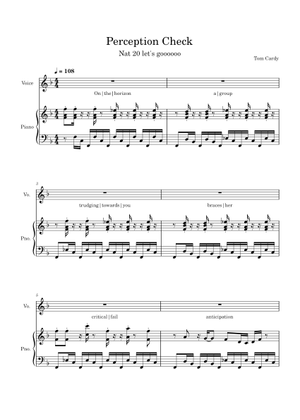 Perception Check - Tom Cardy Sheet Music for Piano (Solo) easy ...