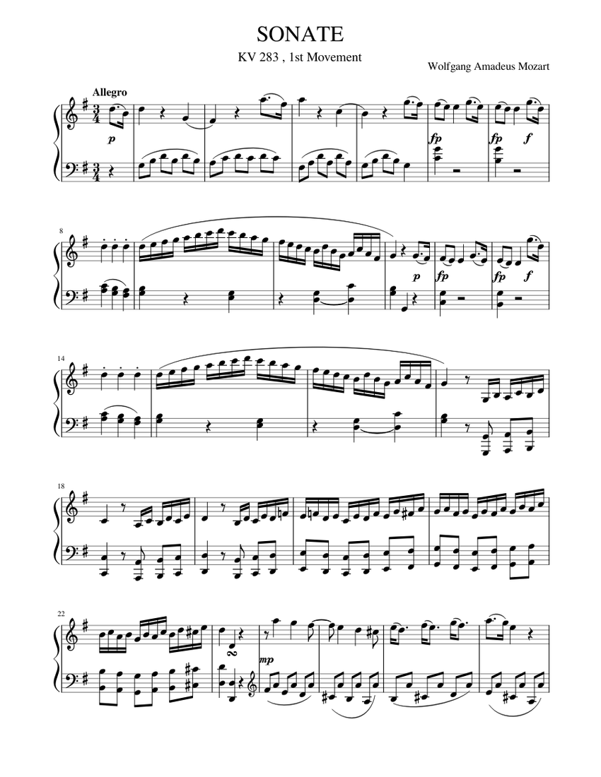 SONATE Sheet music for Piano (Solo) | Musescore.com