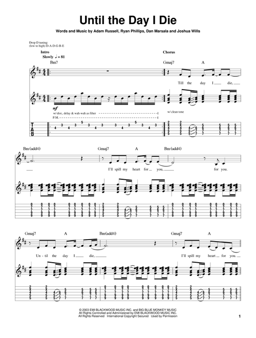 Until The Day I Die - Story Of The Year (Guitar Tab Play-Along)