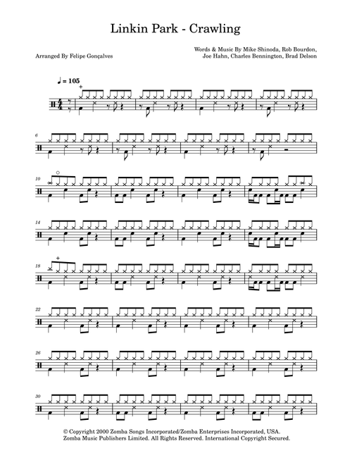 Crawling (Arr. The Ninja) - Linkin Park (Drums)