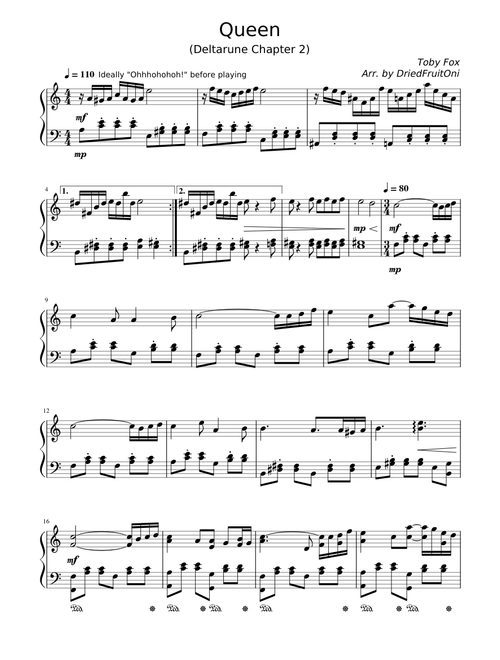 Queen (Deltarune Chapter 2) - Piano Arrangement