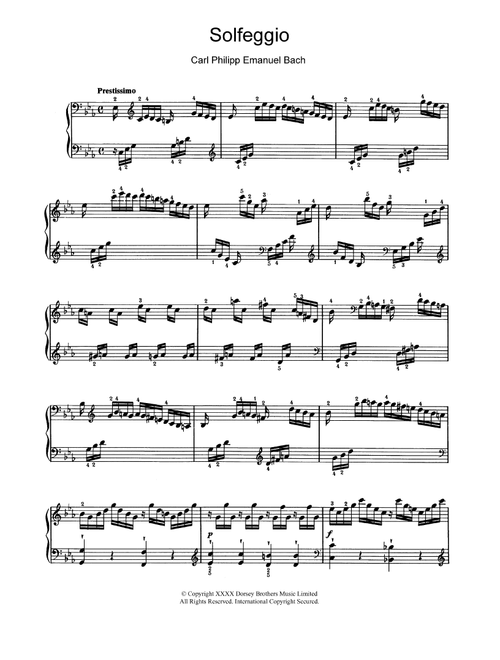 Solfeggio - Carl Philipp Emanuel Bach (Piano Solo)