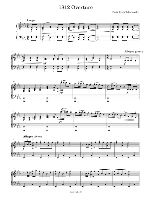 Overture of 1812 - Pyotr Ilyich Tchaikovsky (Solo)